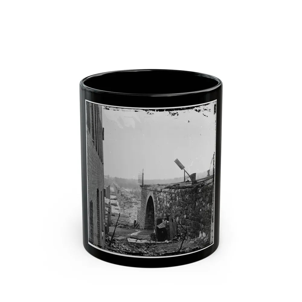 Richmond, Va. Ruins Of Richmond & Petersburg Railroad Bridge (U.S. Civil War) Black Coffee Mug-11oz-Go Mug Yourself