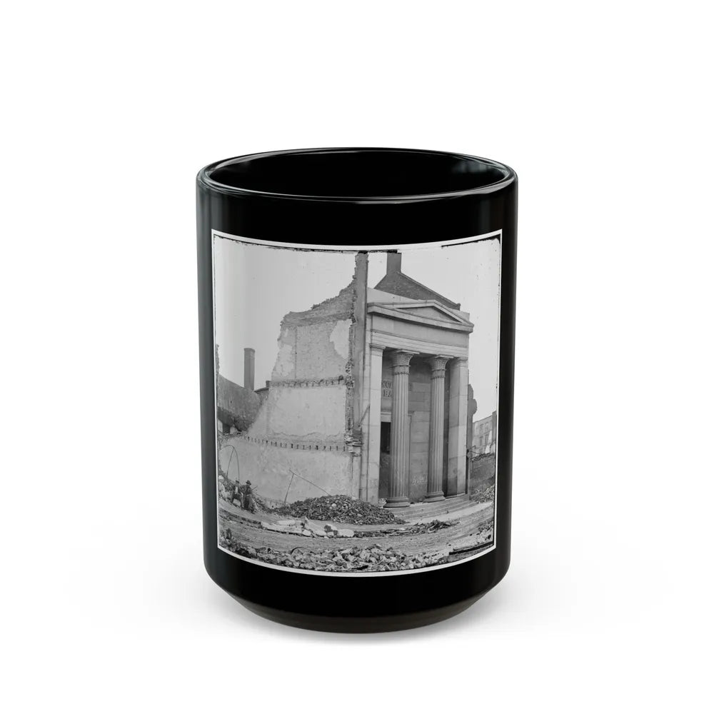 Richmond, Va. Ruins Of The Exchange Bank (Main Street) With The Facade Nearly Intact (U.S. Civil War) Black Coffee Mug-15oz-Go Mug Yourself