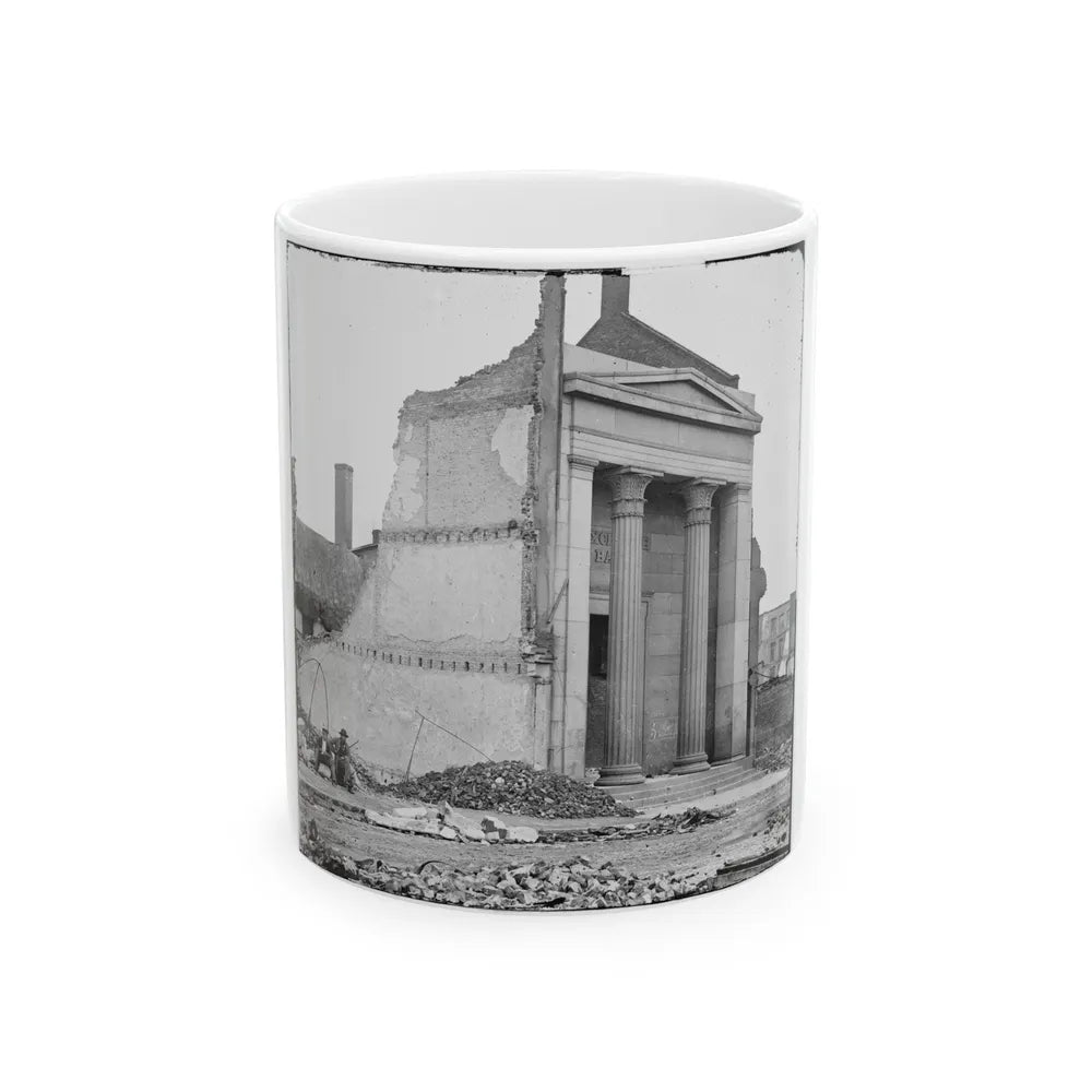 Richmond, Va. Ruins Of The Exchange Bank (Main Street) With The Facade Nearly Intact (U.S. Civil War) White Coffee Mug-11oz-Go Mug Yourself