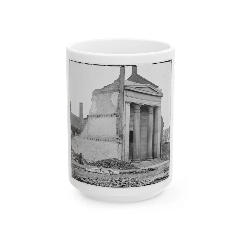 Richmond, Va. Ruins Of The Exchange Bank (Main Street) With The Facade Nearly Intact (U.S. Civil War) White Coffee Mug-15oz-Go Mug Yourself