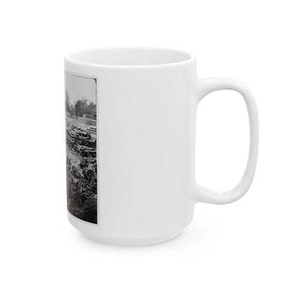 Richmond, Va. Stacked And Scattered Ammunition Near The State Arsenal; Another View (U.S. Civil War) White Coffee Mug-Go Mug Yourself