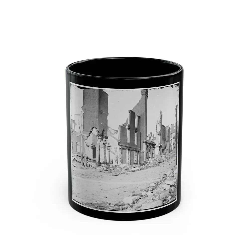 Richmond, Va. Street In The Burned District (U.S. Civil War) Black Coffee Mug-11oz-Go Mug Yourself