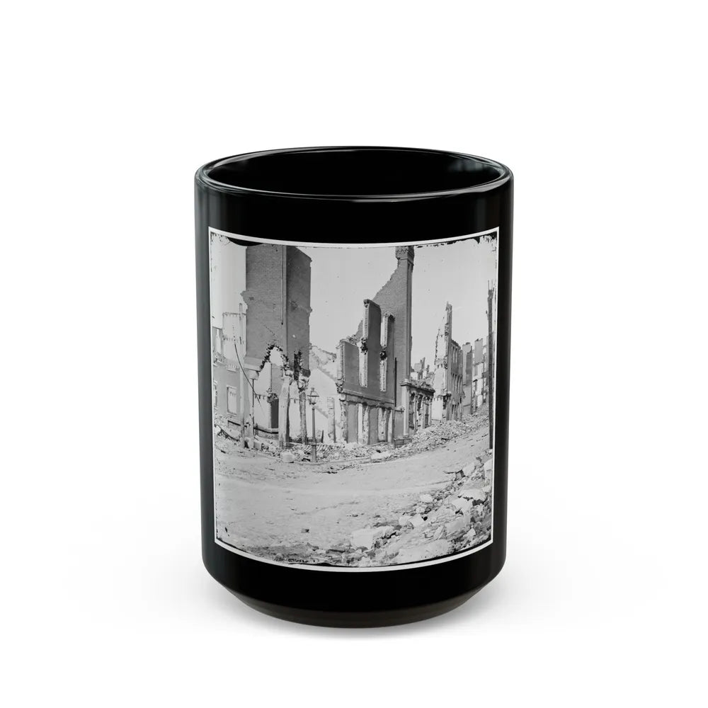 Richmond, Va. Street In The Burned District (U.S. Civil War) Black Coffee Mug-15oz-Go Mug Yourself