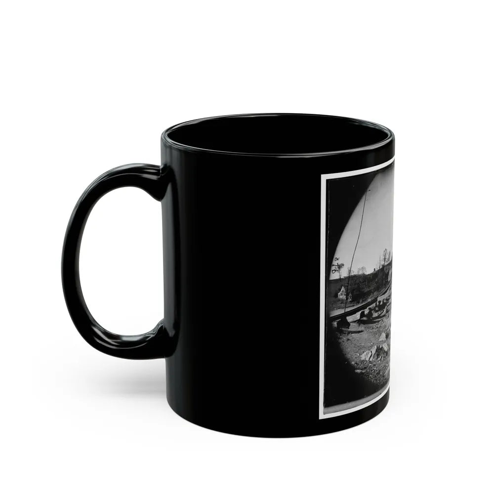 Richmond, Va. The Belle Isle Railroad Bridge (Covered) From The South Bank (U.S. Civil War) Black Coffee Mug-Go Mug Yourself