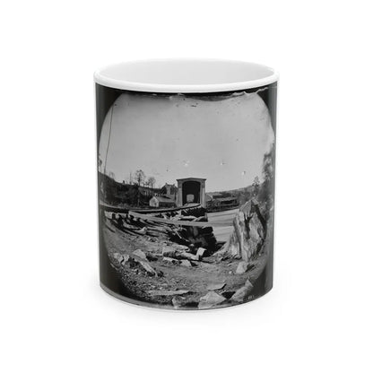 Richmond, Va. The Belle Isle Railroad Bridge (Covered) From The South Bank (U.S. Civil War) White Coffee Mug-11oz-Go Mug Yourself