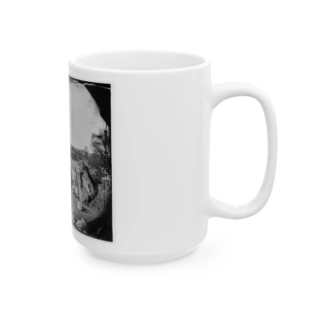 Richmond, Va. The Belle Isle Railroad Bridge (Covered) From The South Bank (U.S. Civil War) White Coffee Mug-Go Mug Yourself