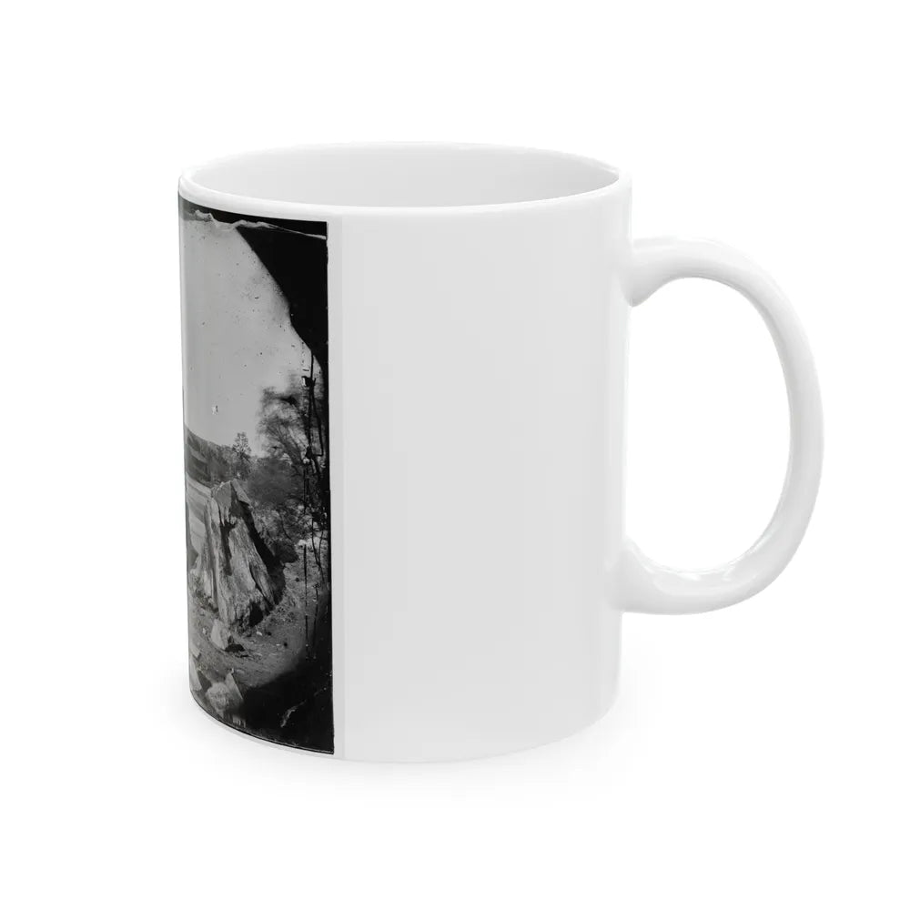 Richmond, Va. The Belle Isle Railroad Bridge (Covered) From The South Bank (U.S. Civil War) White Coffee Mug-Go Mug Yourself