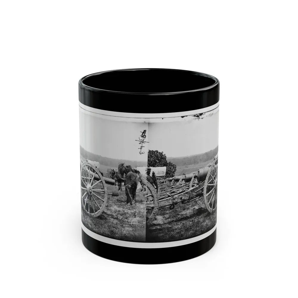 Richmond, Va., Vicinity. 20-Pdr Guns Of The 1st New York Battery, Unlimbered (U.S. Civil War) Black Coffee Mug-11oz-Go Mug Yourself