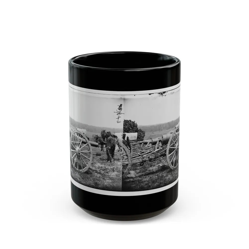 Richmond, Va., Vicinity. 20-Pdr Guns Of The 1st New York Battery, Unlimbered (U.S. Civil War) Black Coffee Mug-15oz-Go Mug Yourself