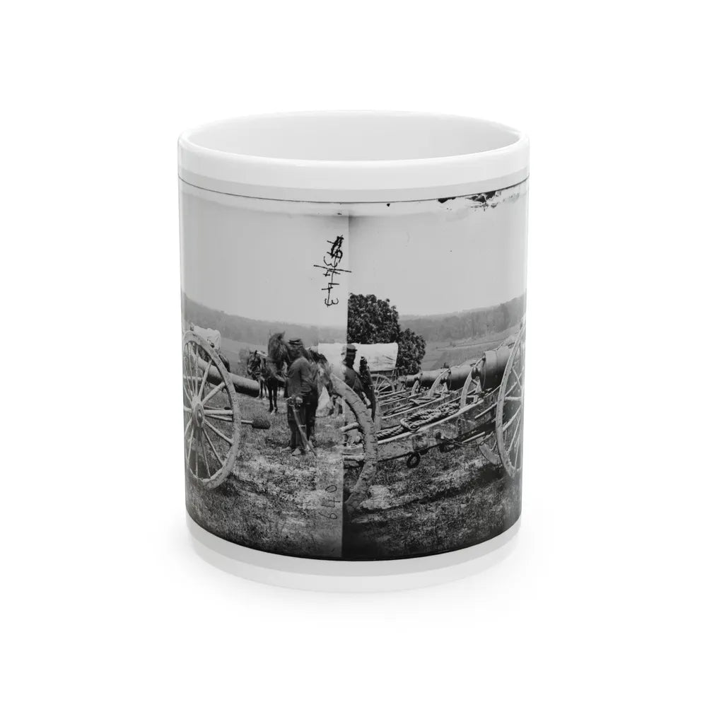 Richmond, Va., Vicinity. 20-Pdr Guns Of The 1st New York Battery, Unlimbered (U.S. Civil War) White Coffee Mug-11oz-Go Mug Yourself