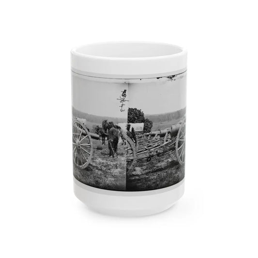 Richmond, Va., Vicinity. 20-Pdr Guns Of The 1st New York Battery, Unlimbered (U.S. Civil War) White Coffee Mug-15oz-Go Mug Yourself