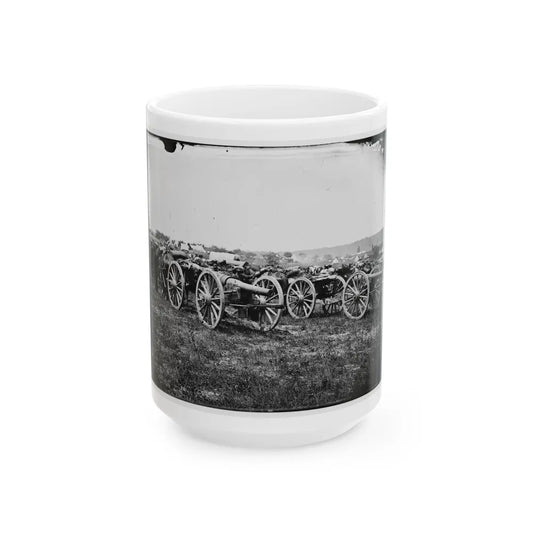 Richmond, Va., Vicinity. 20-Pdr. V Parrott Rifled Guns Of The 1st New York Battery (U.S. Civil War) White Coffee Mug-15oz-Go Mug Yourself