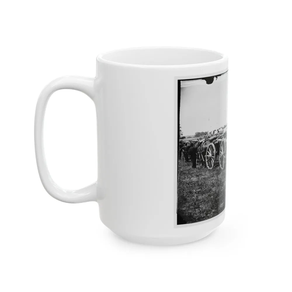 Richmond, Va., Vicinity. 20-Pdr. V Parrott Rifled Guns Of The 1st New York Battery (U.S. Civil War) White Coffee Mug-Go Mug Yourself