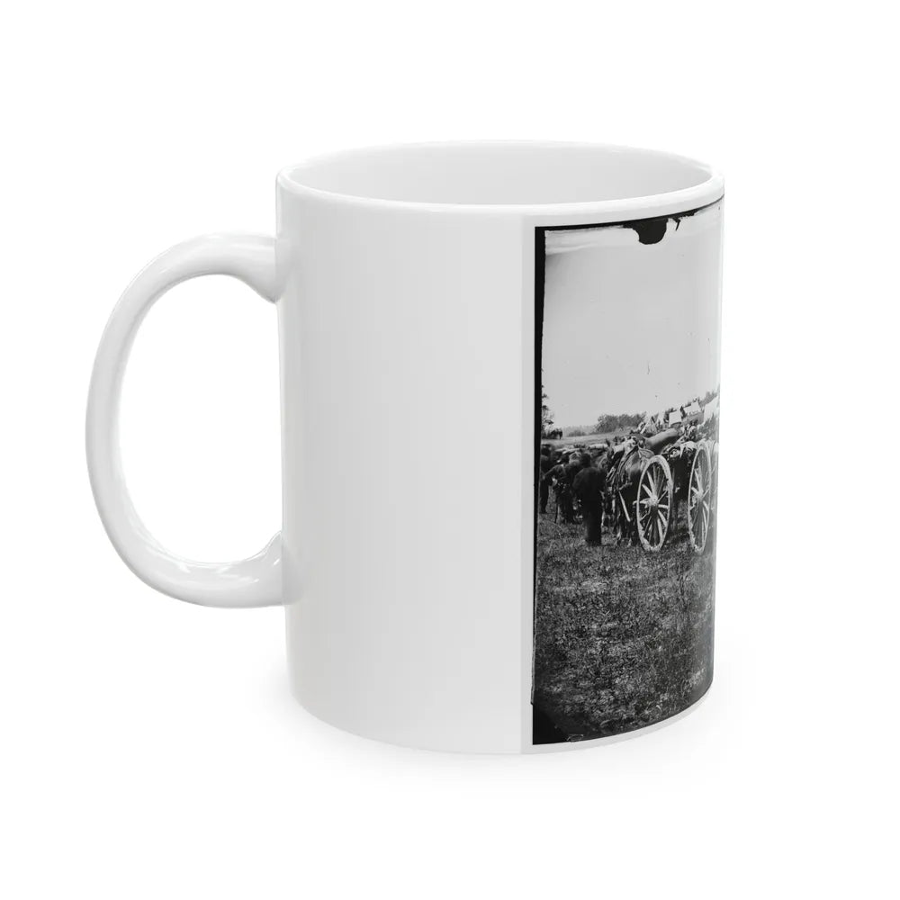 Richmond, Va., Vicinity. 20-Pdr. V Parrott Rifled Guns Of The 1st New York Battery (U.S. Civil War) White Coffee Mug-Go Mug Yourself