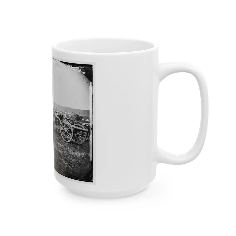 Richmond, Va., Vicinity. 20-Pdr. V Parrott Rifled Guns Of The 1st New York Battery (U.S. Civil War) White Coffee Mug-Go Mug Yourself