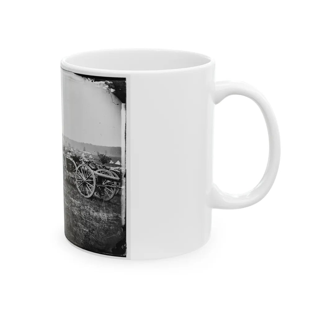 Richmond, Va., Vicinity. 20-Pdr. V Parrott Rifled Guns Of The 1st New York Battery (U.S. Civil War) White Coffee Mug-Go Mug Yourself