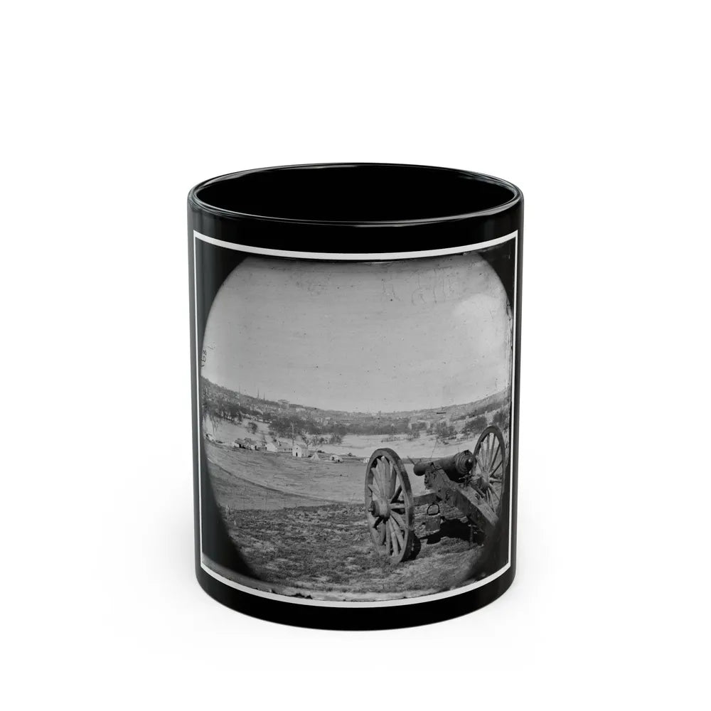 Richmond, Va. View Of City From Belle Isle; Gun In Foreground (U.S. Civil War) Black Coffee Mug-11oz-Go Mug Yourself