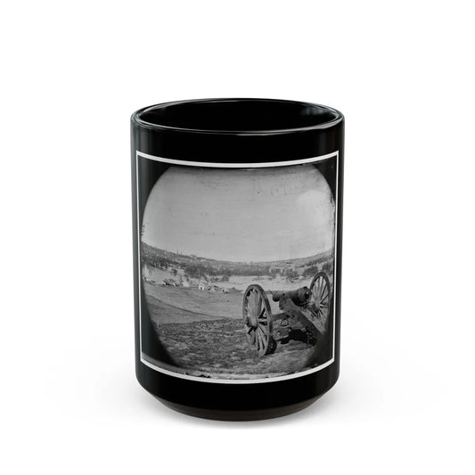 Richmond, Va. View Of City From Belle Isle; Gun In Foreground (U.S. Civil War) Black Coffee Mug-15oz-Go Mug Yourself