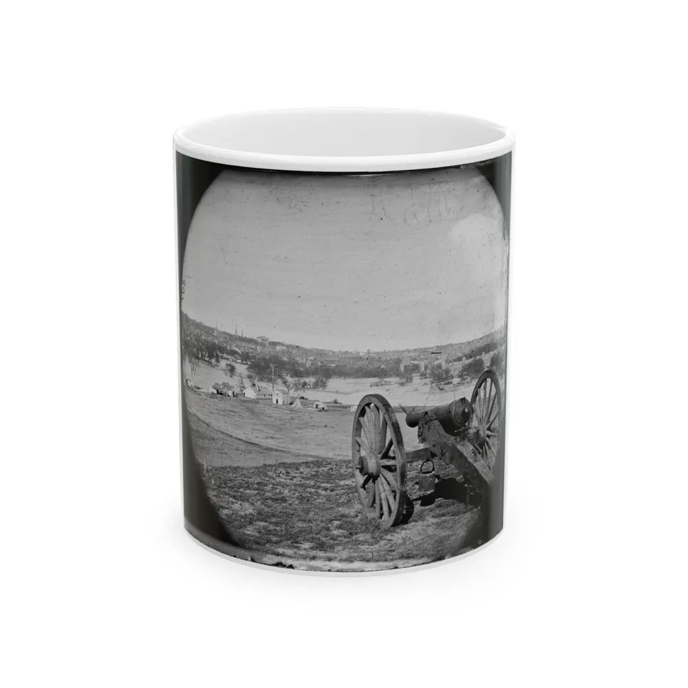 Richmond, Va. View Of City From Belle Isle; Gun In Foreground (U.S. Civil War) White Coffee Mug-11oz-Go Mug Yourself