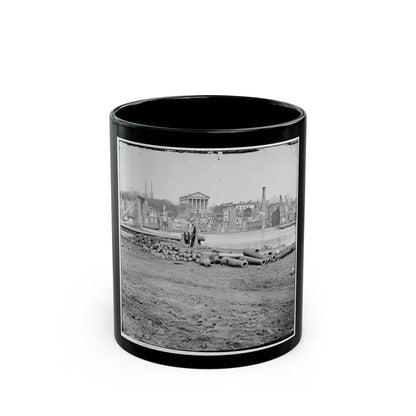 Richmond, Va. View Of The Burned District And The Capitol Across The Canal Basin (U.S. Civil War) Black Coffee Mug-11oz-Go Mug Yourself