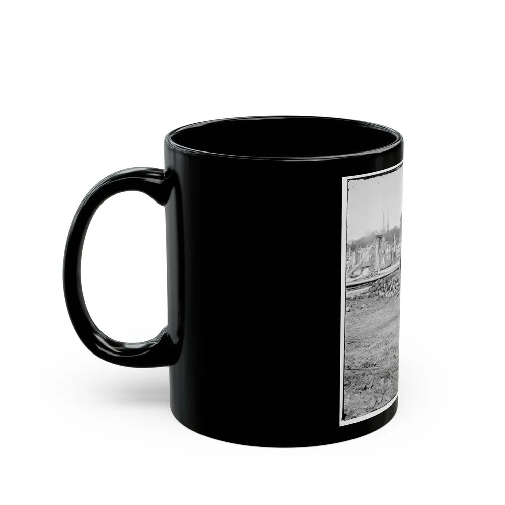 Richmond, Va. View Of The Burned District And The Capitol Across The Canal Basin (U.S. Civil War) Black Coffee Mug-Go Mug Yourself