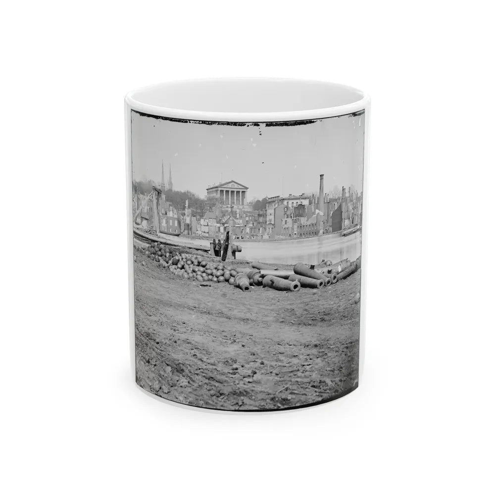 Richmond, Va. View Of The Burned District And The Capitol Across The Canal Basin (U.S. Civil War) White Coffee Mug-11oz-Go Mug Yourself