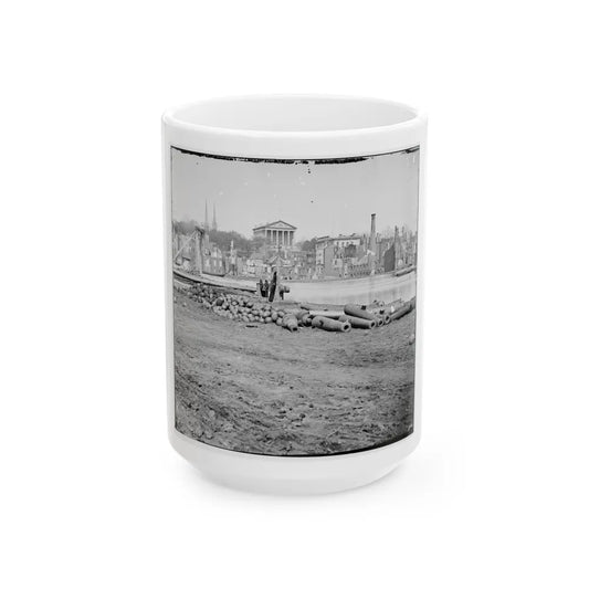 Richmond, Va. View Of The Burned District And The Capitol Across The Canal Basin (U.S. Civil War) White Coffee Mug-15oz-Go Mug Yourself