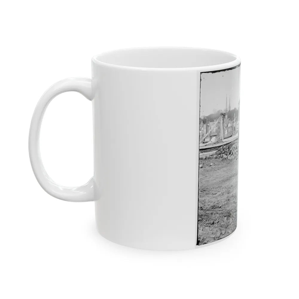 Richmond, Va. View Of The Burned District And The Capitol Across The Canal Basin (U.S. Civil War) White Coffee Mug-Go Mug Yourself