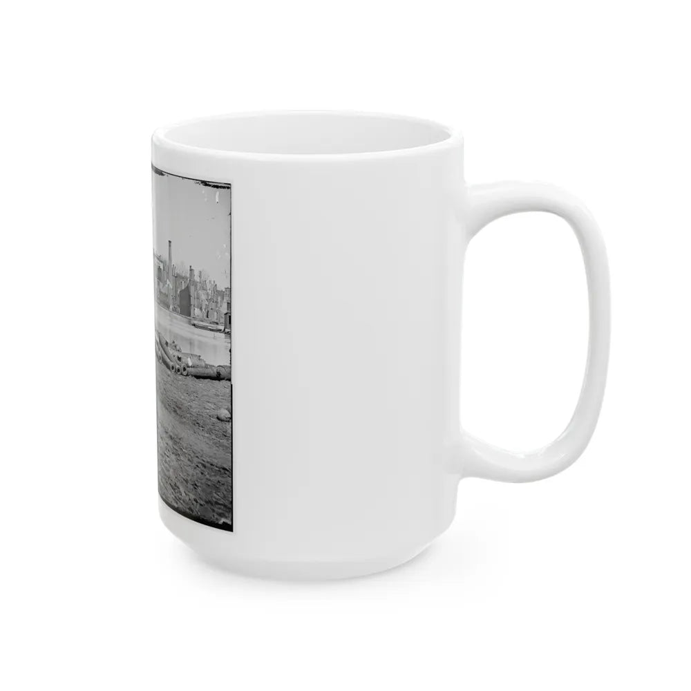 Richmond, Va. View Of The Burned District And The Capitol Across The Canal Basin (U.S. Civil War) White Coffee Mug-Go Mug Yourself