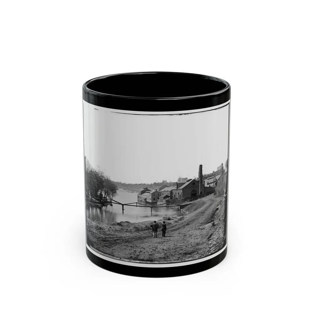 Richmond, Va. View Of The Tredegar Iron Works, With Footbridge To Neilson's Island (U.S. Civil War) Black Coffee Mug-11oz-Go Mug Yourself