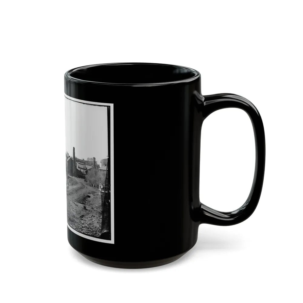 Richmond, Va. View Of The Tredegar Iron Works, With Footbridge To Neilson's Island (U.S. Civil War) Black Coffee Mug-Go Mug Yourself