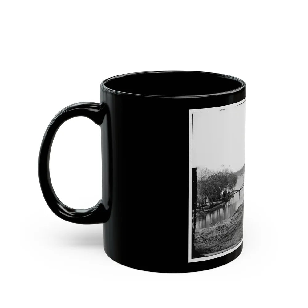 Richmond, Va. View Of The Tredegar Iron Works, With Footbridge To Neilson's Island (U.S. Civil War) Black Coffee Mug-Go Mug Yourself