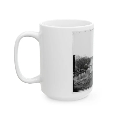 Richmond, Va. View Of The Tredegar Iron Works, With Footbridge To Neilson's Island (U.S. Civil War) White Coffee Mug-Go Mug Yourself