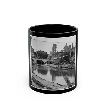 Richmond, Va. View On James River And Kanawha Canal Near The Haxall Flour Mills; Ruins Of The Gallego Mills Beyond (U.S. Civil War) Black Coffee Mug-11oz-Go Mug Yourself