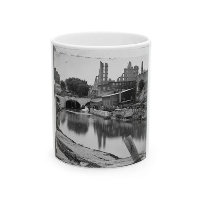 Richmond, Va. View On James River And Kanawha Canal Near The Haxall Flour Mills; Ruins Of The Gallego Mills Beyond (U.S. Civil War) White Coffee Mug-11oz-Go Mug Yourself