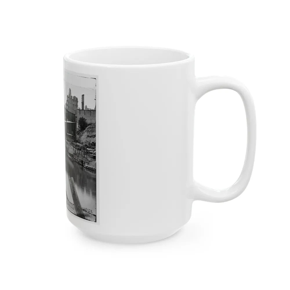 Richmond, Va. View On James River And Kanawha Canal Near The Haxall Flour Mills; Ruins Of The Gallego Mills Beyond (U.S. Civil War) White Coffee Mug-Go Mug Yourself