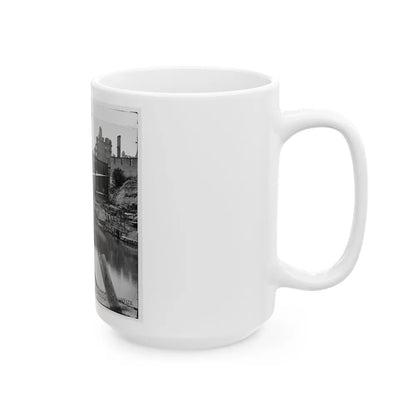 Richmond, Va. View On James River And Kanawha Canal Near The Haxall Flour Mills; Ruins Of The Gallego Mills Beyond (U.S. Civil War) White Coffee Mug-Go Mug Yourself