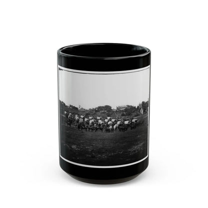 Richmond, Va. Wagon Train Of Military Telegraph Corps (U.S. Civil War) Black Coffee Mug-15oz-Go Mug Yourself