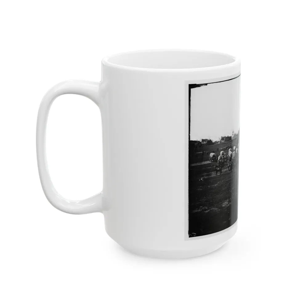 Richmond, Va. Wagon Train Of Military Telegraph Corps (U.S. Civil War) White Coffee Mug-Go Mug Yourself