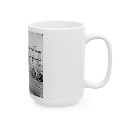 Richmond, Va. Wheels And Burned Railroad Cars Near Richmond & Petersburg Railroad Station (U.S. Civil War) White Coffee Mug-Go Mug Yourself