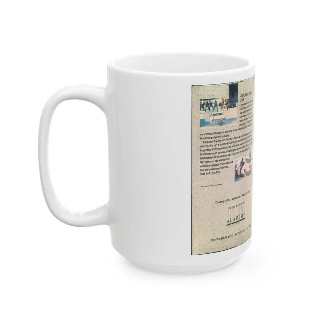 RIDE IN A PINK CAR (VHS COVER) - White Coffee Mug - Go Mug Yourself