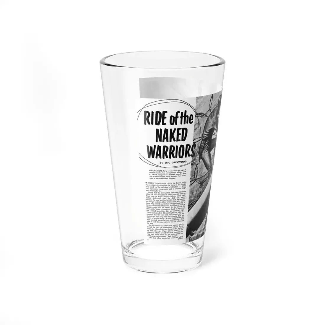 Ride of the Naked Warriors, Man's Conquest, October 1959 (Magazine Illustration) Pint Glass 16oz - Go Mug Yourself