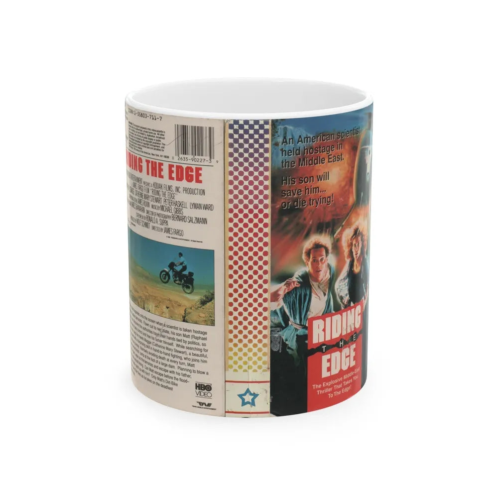 RIDING THE EDGE (VHS COVER) - White Coffee Mug-11oz-Go Mug Yourself