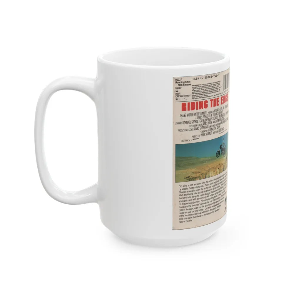 RIDING THE EDGE (VHS COVER) - White Coffee Mug-Go Mug Yourself