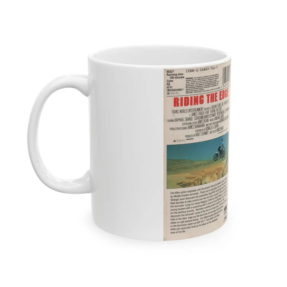 RIDING THE EDGE (VHS COVER) - White Coffee Mug-Go Mug Yourself