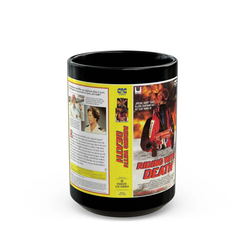 RIDING WITH DEATH (VHS COVER) - Black Coffee Mug-15oz-Go Mug Yourself