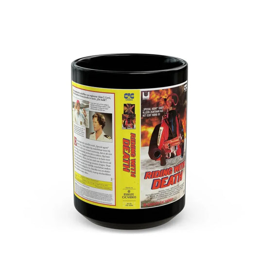 RIDING WITH DEATH (VHS COVER) - Black Coffee Mug 15oz - Go Mug Yourself