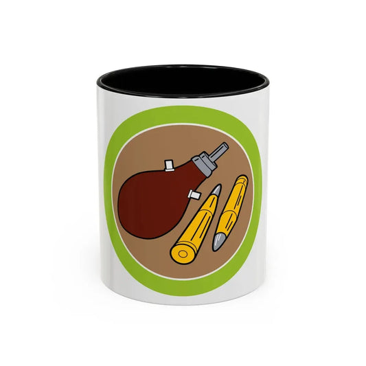 Rifle Shooting (Boy Scout Merit Badge) Accent Coffee Mug 11oz Black - Go Mug Yourself