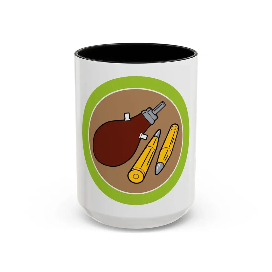 Rifle Shooting (Boy Scout Merit Badge) Accent Coffee Mug 15oz Black - Go Mug Yourself