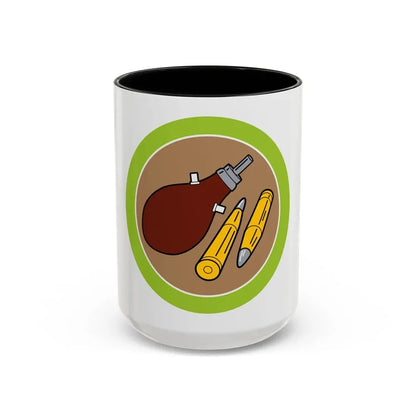 Rifle Shooting (Boy Scout Merit Badge) Accent Coffee Mug 15oz Black - Go Mug Yourself